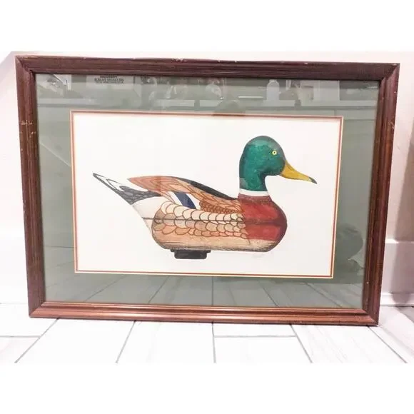 Arthur Nevin Art - Mallard Duck DRAKE DECOY. North BARNEGAT - Etched/Signed